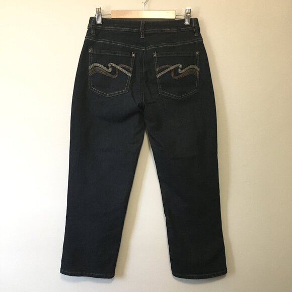 Santana Jeans Dark Navy Blue Denim Capri - Picture 2 of 14